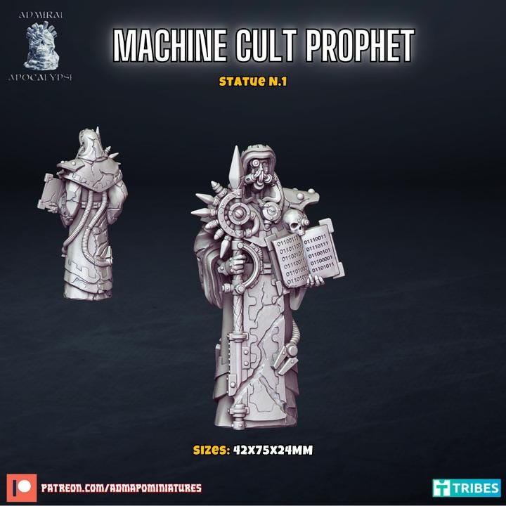 Machine Cult Robot Statues & Sandstorm Effects | Industrial Sci-Fi Scatter & Basing Bits | Admiral Apocalypse