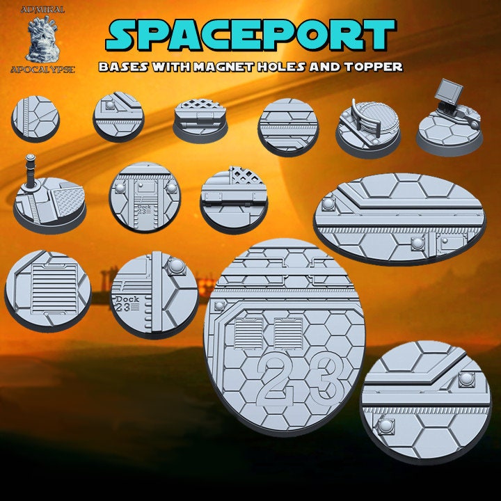 Space Port Scenic Bases | Sci-Fi Starport Wargaming Bases | Admiral Apocalypse