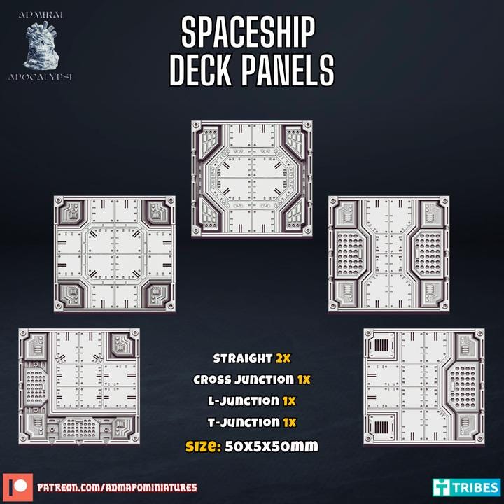 Derelict Space Craft Basing Bits & Scatter Terrain | Abandoned Starship Sci-Fi Scatter | Admiral Apocalypse