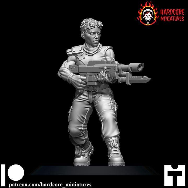 Female Human Fighters | Hollywood Sci-Fi Warrior Icons Wargaming Miniatures | Hardcore Miniatures