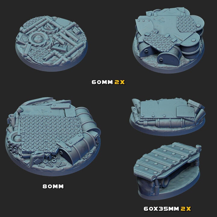 Junker Junk Yard Scenic Bases | Wasteland Sci-Fi Wargaming Bases | Admiral Apocalypse